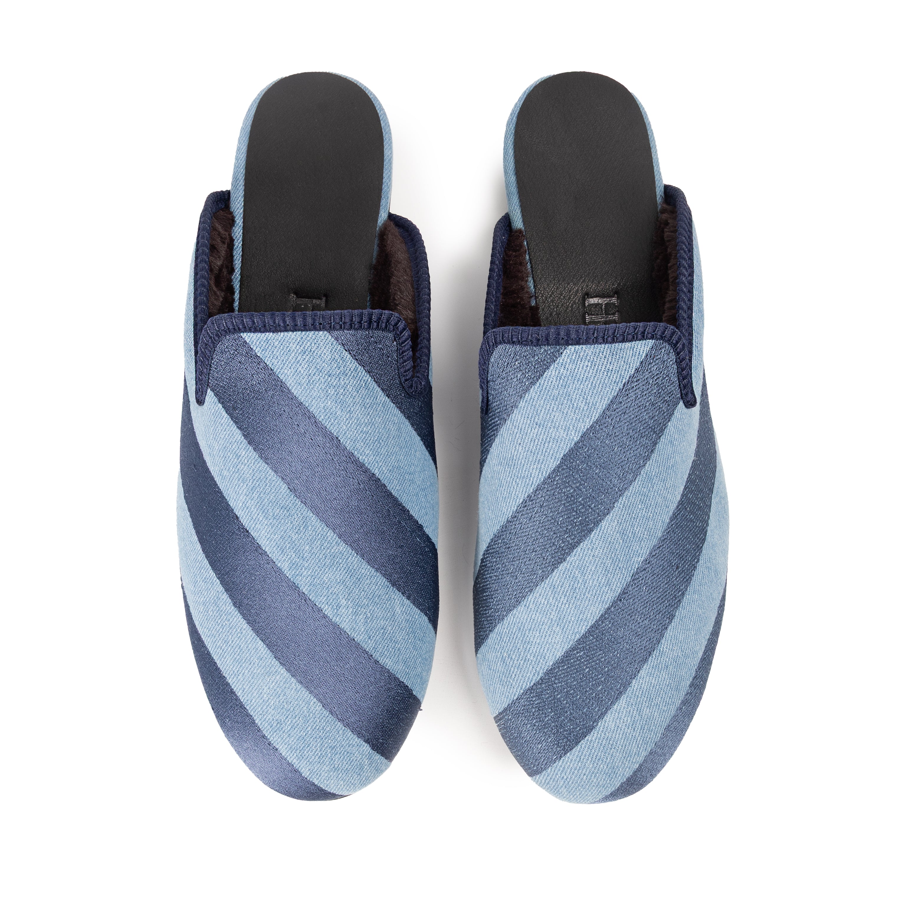 Blue Stripe Denim Slipper